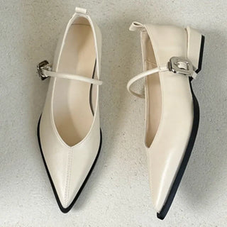 Designer Brand Low Heel Leather Shoes