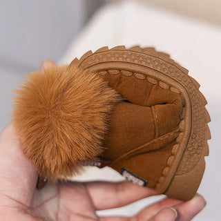 Girls Fleece-Lined Snow Shoes Children Thicken Warm Footwear Kids Winter Boots New Toddler Padded Casual Outdoor Walking Shoes