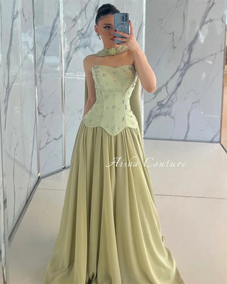 Luxury Strapless Evening Party Dress