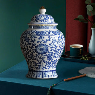 Decorative Floral Ceramic Storage Jar