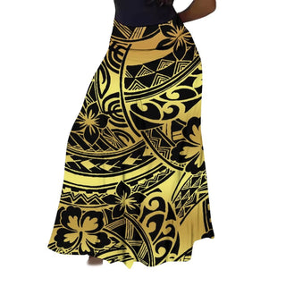 Floral Print Hawaiian High-Waisted Skirt
