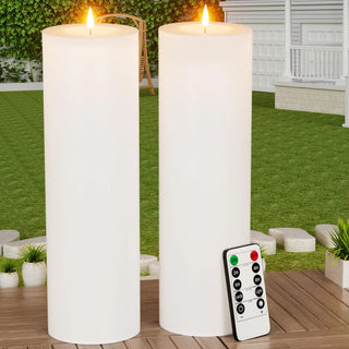 Large Flickering LED Flameless Candles
