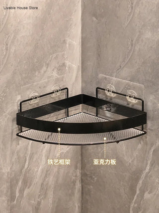 Wall Mounted Golden Bathroom Storage Rack