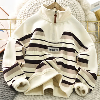 Boys Striped Fashion Loose Sweatshirt