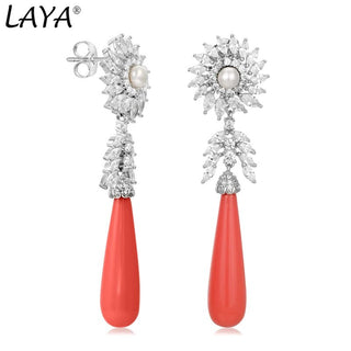Classic Coral Pearl Drop Earrings - Epictzar Intl.