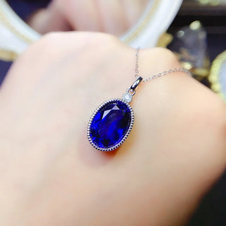 Natural Sapphire Sterling Silver Pendant
