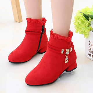 Girls Low Heels Short Boots