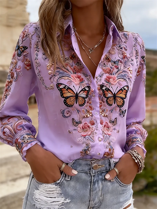 Men's Long Sleeve Floral Print Shirt - Epictzar Intl.