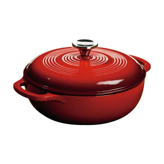 Cast Iron Enameled Dutch Oven 3 Quart Kitchen Multitasker Oven Safe Induction Safe Heat Retention Versatile Cooking Braise Bake