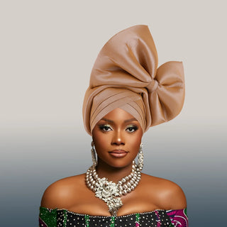 Exaggerated Big Bow Turban Cap African Women's Auto Gele Headtie Nigeria Wedding Geles Female Head Wraps Headpiece