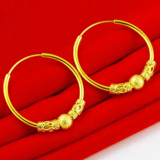 Lovers Stars 999 Real Gold Earrings