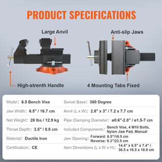 Multipurpose Swivel Base Bench Vise