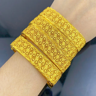 ANIID Luxury African Charm 24k Gold Plated Bangles For Women Arabic Bridal Dubai Indian Bracelet Nigerian Wedding Jewelry Party