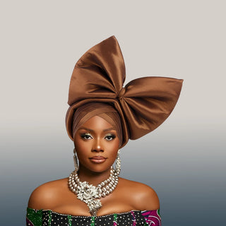 Exaggerated Big Bow Turban Cap African Women's Auto Gele Headtie Nigeria Wedding Geles Female Head Wraps Headpiece