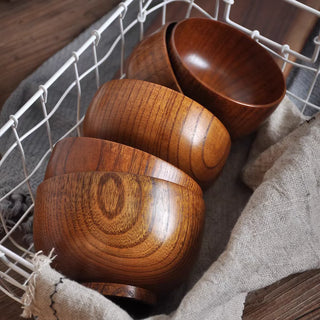 Retro Household Tableware Wooden Bowls