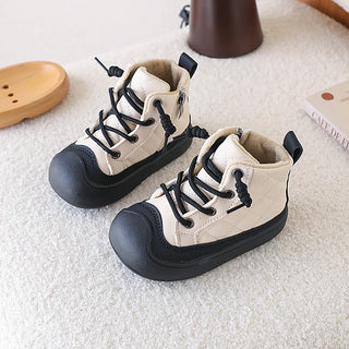Faux Fur Winter Boots For Children Trend Fashion Plaid Kid's Plush Boots Anti-slippery Boy's Girl's Snow Boots Winter Shoes