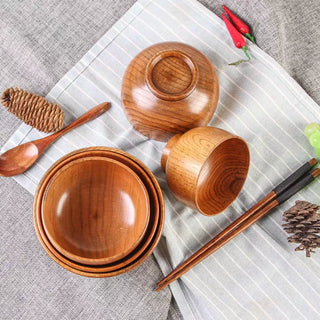 Retro Household Tableware Wooden Bowls