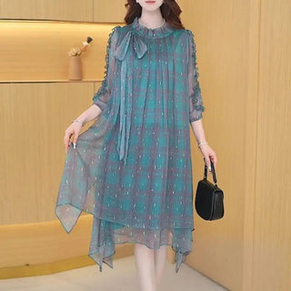 Elegant Ruffled Neck Lace Up Women's Midi Dress - Epictzar Intl.