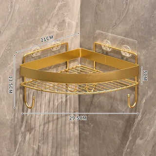 Wall Mounted Golden Bathroom Storage Rack