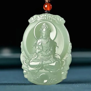 Natural Nephrite Buddhist Pendant Necklaces