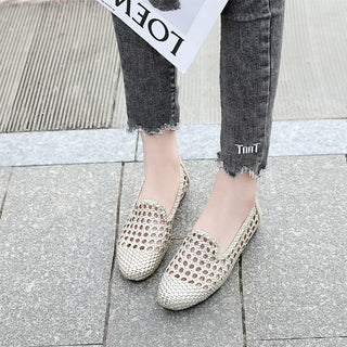 GKTINOO 2025 Summer New Genuine Leather Sandals For Women Hand-woven Hollow Flat  Soft Sole Large Size Women's Shoes