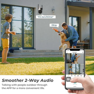 ABUNTU 12MP 6K Wifi Surveillance Camera 8X Digital Zoom Outdoor PTZ Wifi Camera Human Detection Alarm 4K Security Camera ICSEE