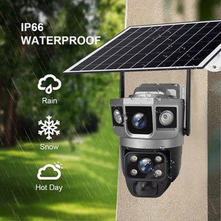 Dual Lens Solar Security Surveillance Camera