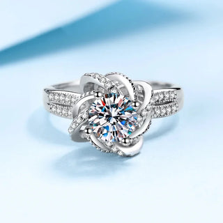 Platinum 18K White Carat Gold Moissanite Ring