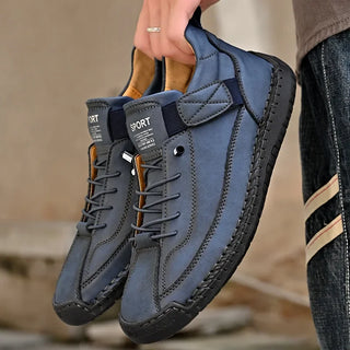Men's Classic Shoes Comfortable Fashionable Soft Sole Casual Lace Shoes Business Office Commuting Walking Retro High Top Shoes