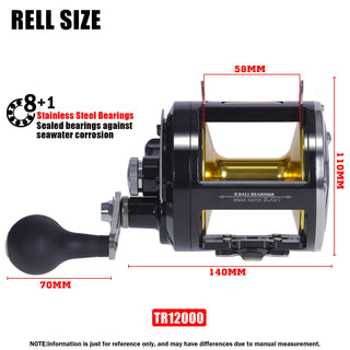 Alloy Body Saltwater Trolling Drum Fishing Reel - Epictzar Intl.