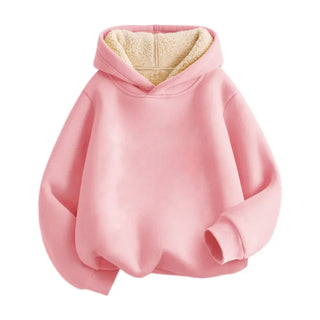 Girls Plush Thicken Hooded Sweatshirt