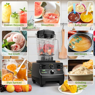 Professional Smoothie Blender, Countertop Blender, Commercial Blender 2200W High Power with 68oz Pitcher, Smart Timer, blenders