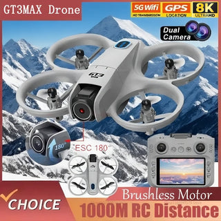 2025 NEW Mini Drone GT3 MAX GPS 5G Professional HD Aerial Photography 8K Cameras Brushless Motors FPV Remote Control Quadcopters