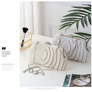 Pearl Evening Bridal Party Clutch Purse