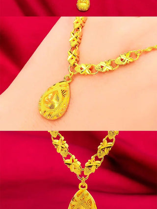 Luxury Women's 24K Drop Chain & Pendant Set - Epictzar Intl.