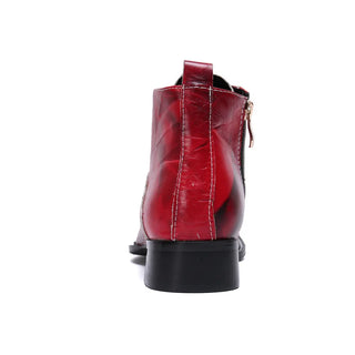 Genuine Leather Zipper Ankle Boots