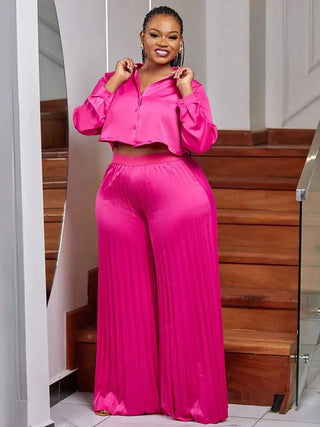 Luxury Elegant Ladies Pleated Pants Set - Epictzar Intl.