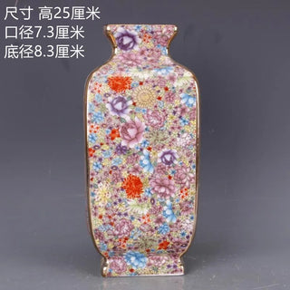Antique Porcelain Enamel Painting Square Vases
