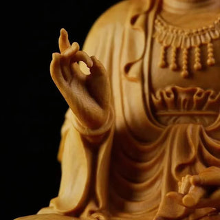 Natural Cypress GuanYin, Sakyamuni Buddha Characters Statue，Solid wood Buddha Statues  Home Room Office Feng Shui Art Statue