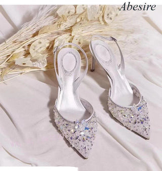 Luxury Diamond-Decorated High Heeled Shoes