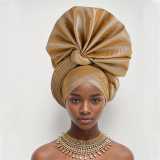 Raw Silk Turban Party Headwraps