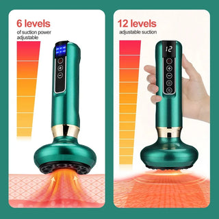 Electric Magnetic Cupping Massager Household Vacuum Negative Pressure with Heating Function for Meridian Dredging & Body Massage