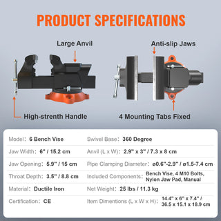 Multipurpose Swivel Base Bench Vise