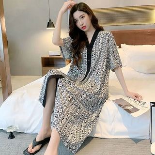 Women's V-neck Loose Loungewear Nightgown