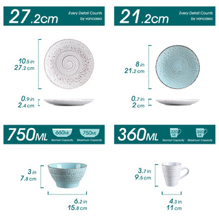 Ceramic Stoneware 16/32 Pcs Tableware Set
