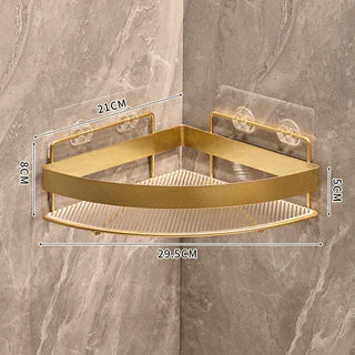 Wall Mounted Golden Bathroom Storage Rack