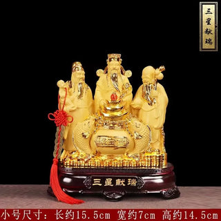 Fortune three-star ornaments God of wealth Fulushou Housewarming business gifts living room TV cabinet crafts Home decoration