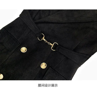 Spring New Luxury Women's Formal Dress Office Lady Solid Color Elegant Notched Long Sleeved Slim Split Midi Party Vestidos 072B