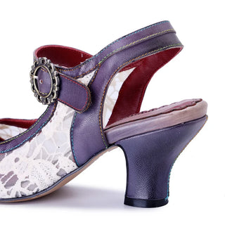 Colorful Floral Cutout Block Heel Sandals