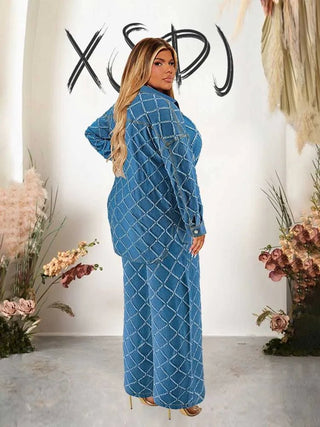 Casual Denim Plaid Pants Set - Epictzar Intl.